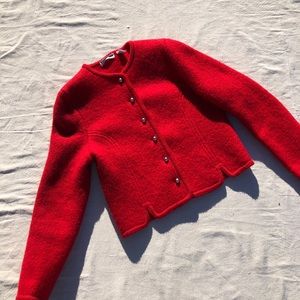 vintage red wool blazer